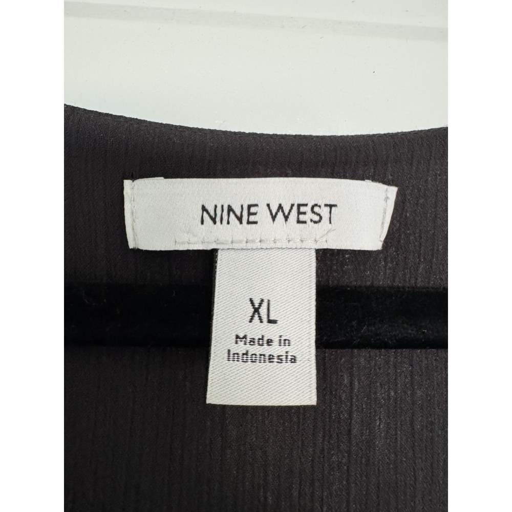 Nine West Womens Mineral Black‎ V-Neck Pleated Sleeveless Dress XL WW32Y315RS - Picture 5 of 9